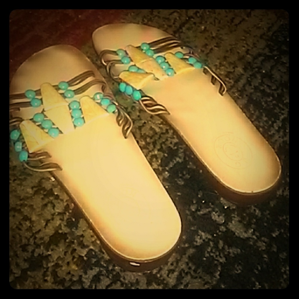 J. G. Hook beaded sandals size 10